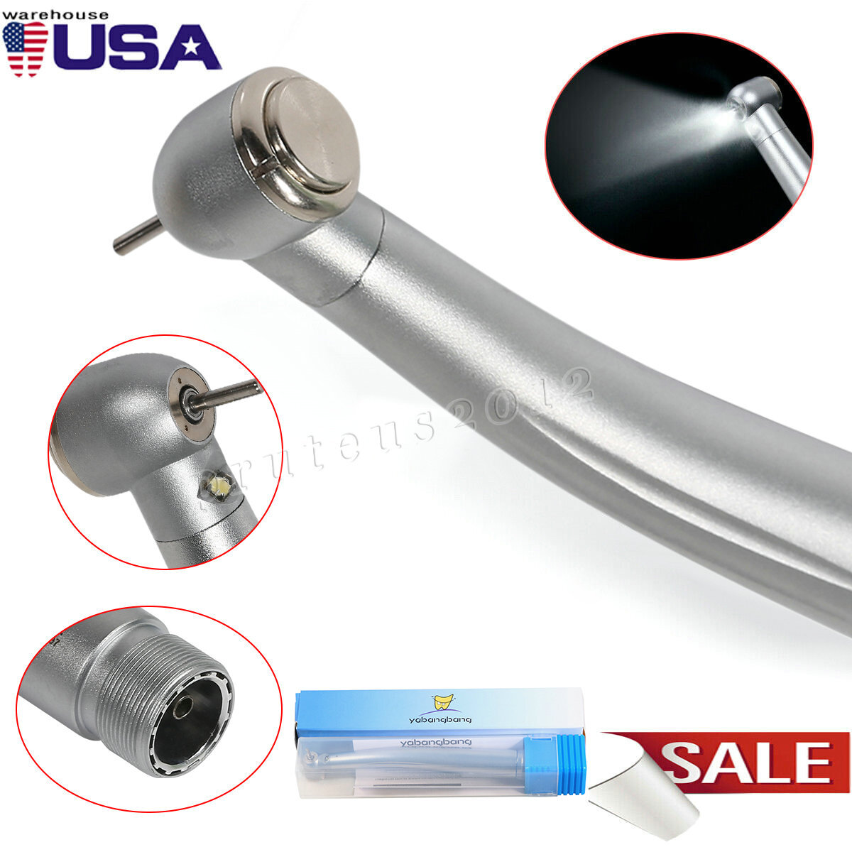 NSK Dental estilo LED E-Generador de Botón pieza de mano alta veloc 2 Hole