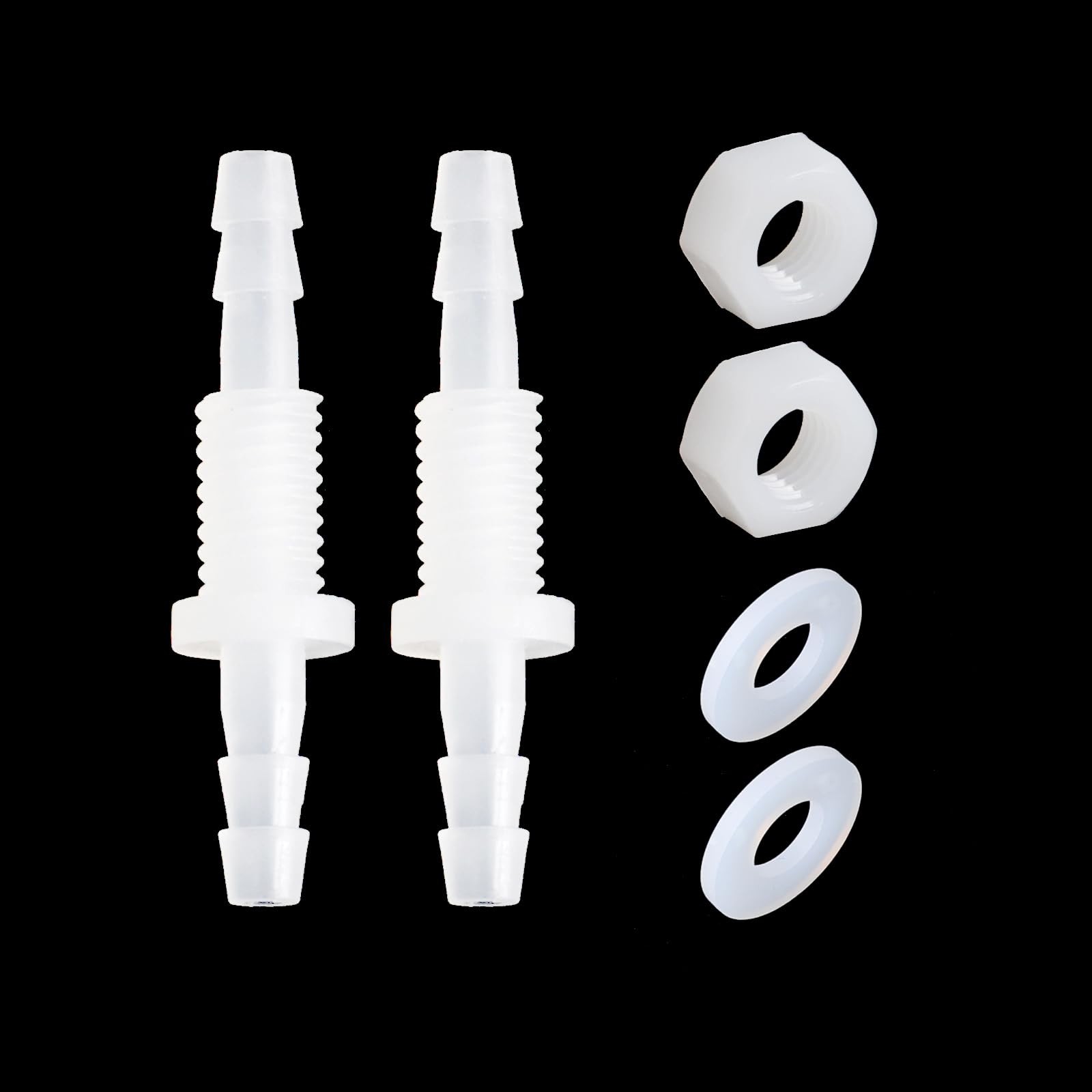1/4″ Hose Barb Thru-Bulk Bulkhead Fitting Hex Barbed Fitting Plastic Adapter …