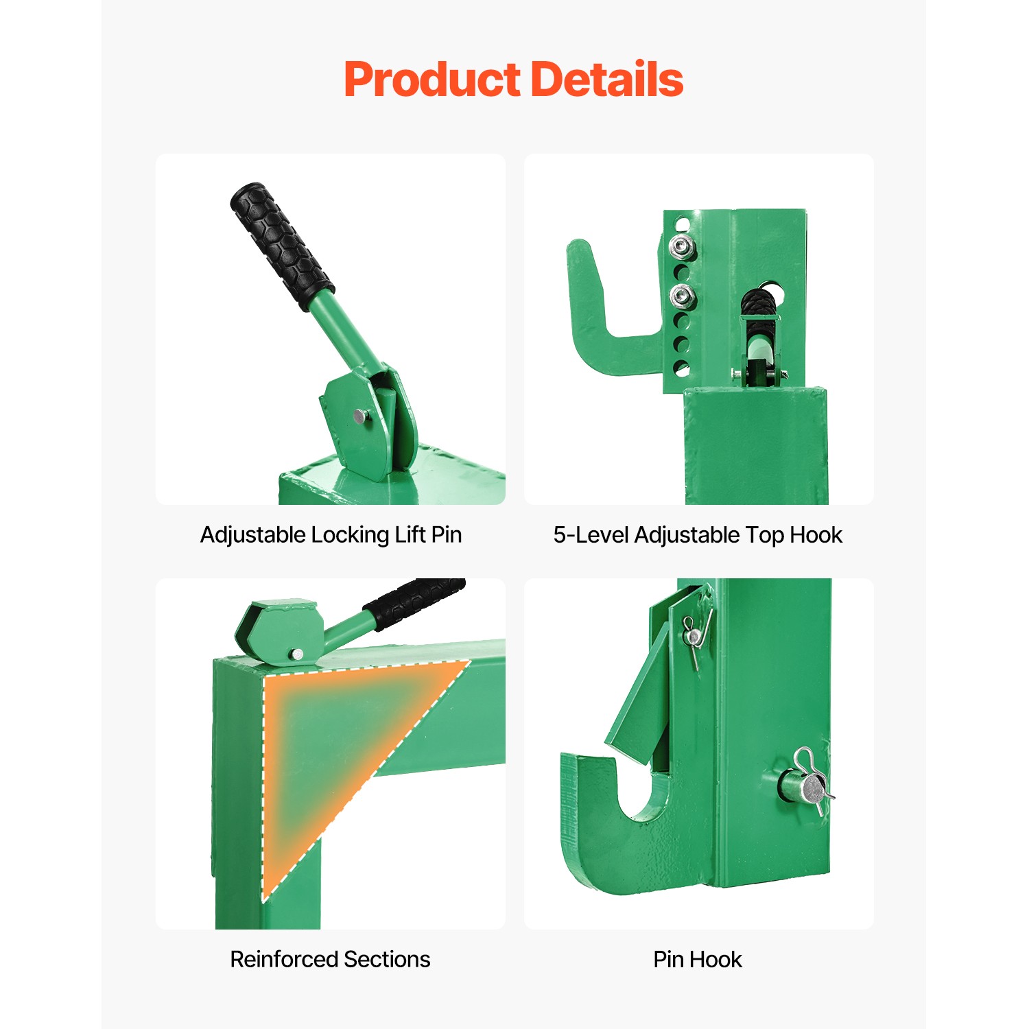 Uimoso 3-Point Quick Hitch with 2″ Receiver for Category 1 & 2 Tractors, 3000lb