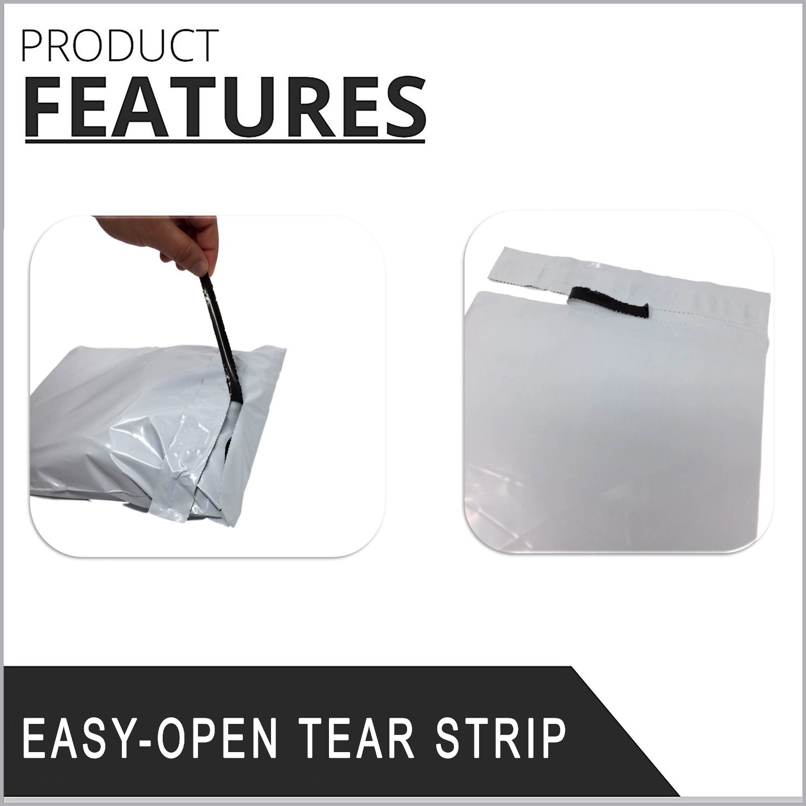 100 12×15.5 Premium PERFORATED Glossy Plastic Self Seal Envelopes Poly Bag 2 MIL