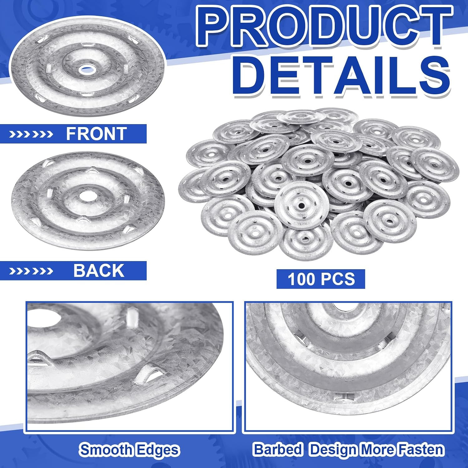 Roofing Insulation Barbed Plates Galvanized Metal Membrane Stress Plat