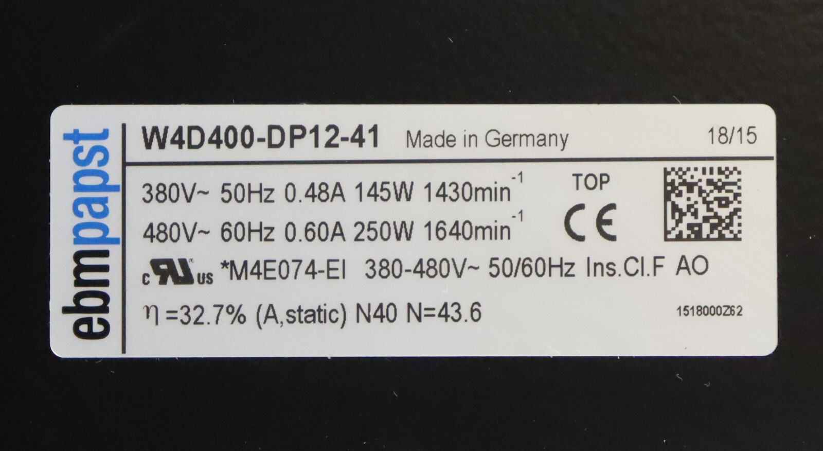 EBM-Papst W4D400-DP12-41 AC Axial Cooling Fan 380-480VAC