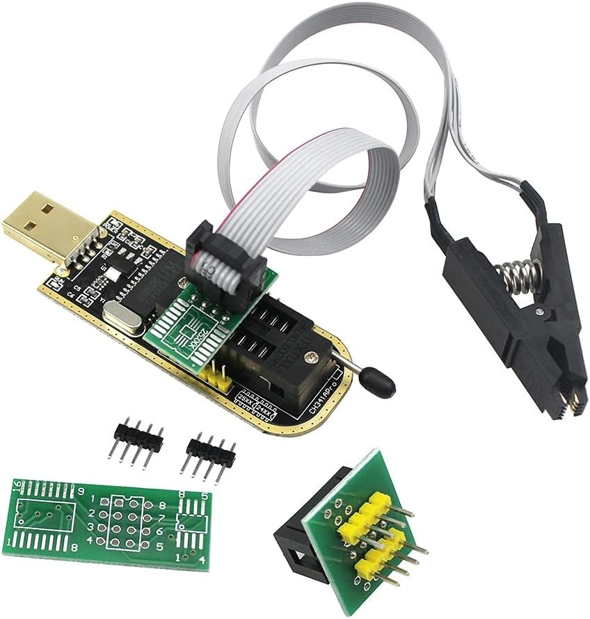 SOIC8 Clip & CH341A USB Programmer for Efficient BIOS Chip Programming
