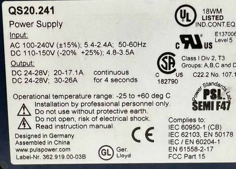 *NEW* PULS QS20.241 POWER SUPPLY