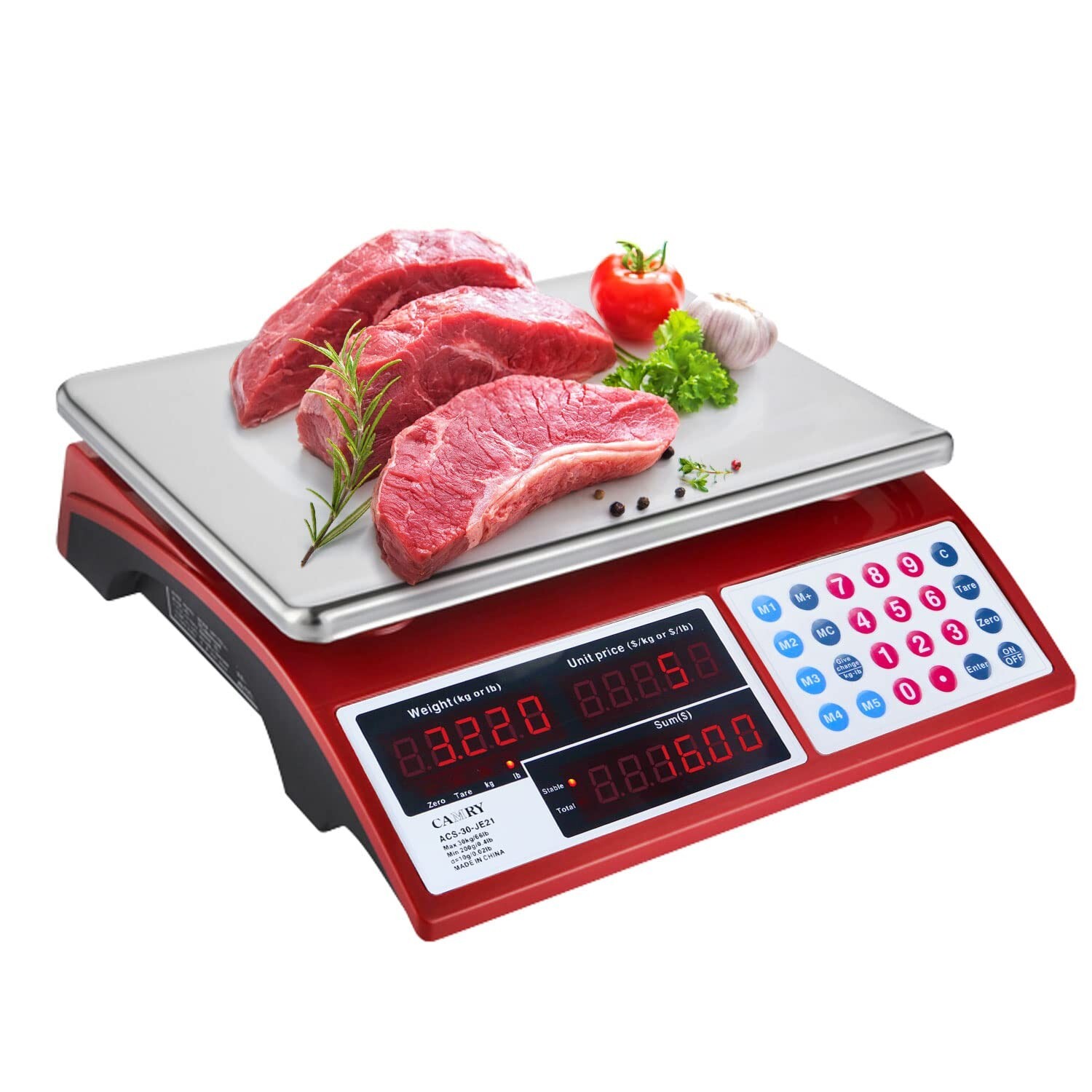 CAMRY Digital Price Computing Scale Commercial 66lb / 30kg Fruit Meat Produce…
