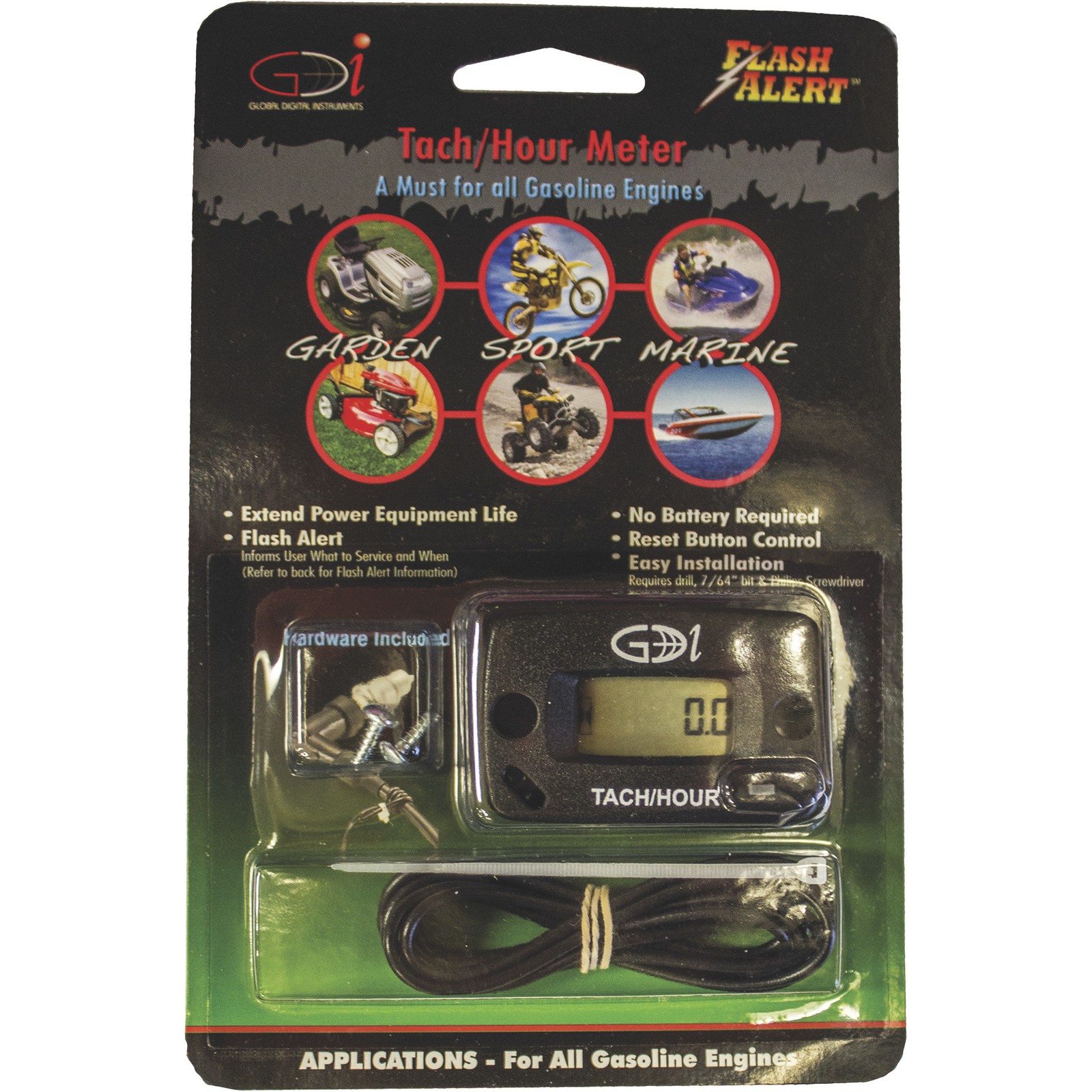 GDI, HOUR METER W/TACHOMETER, Model# N111-0100-1005