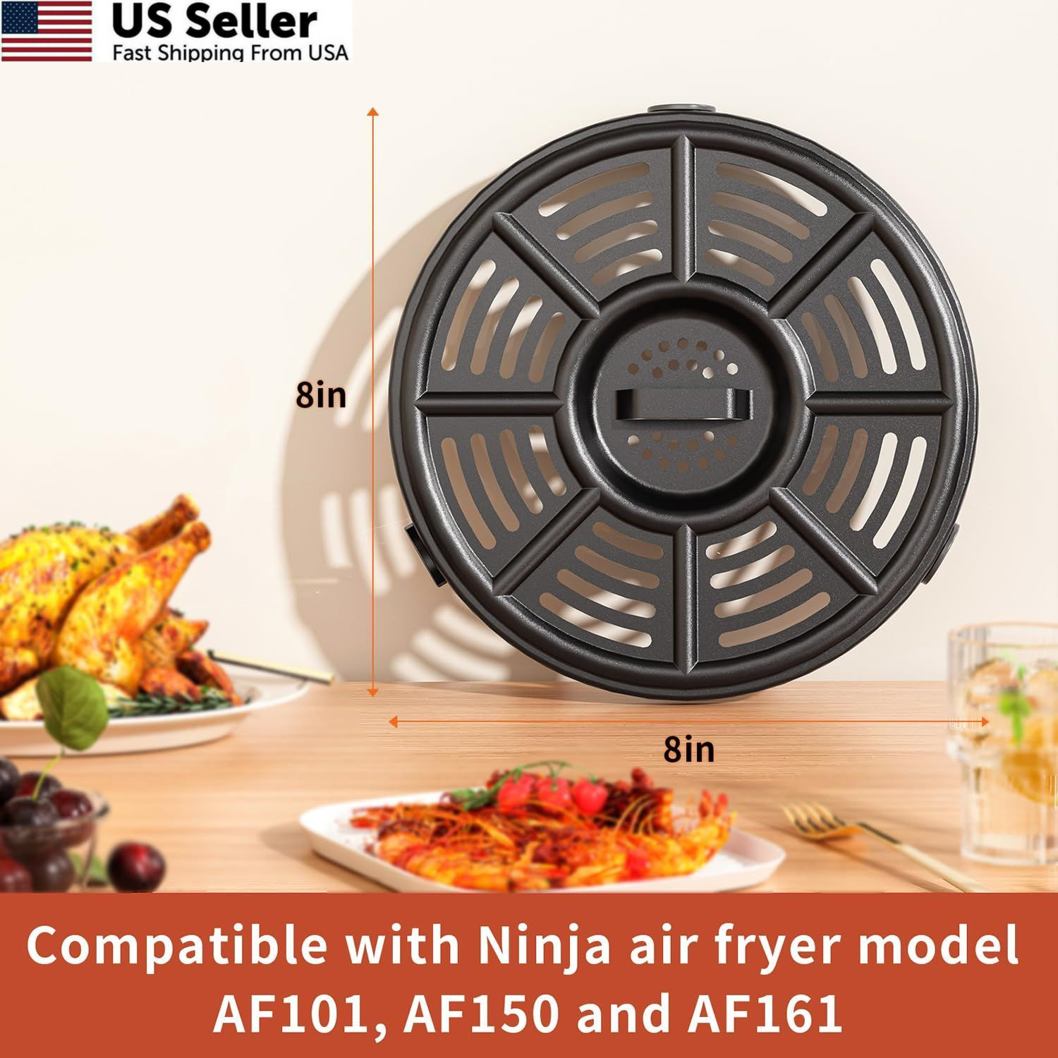 Replacement Air Fryer Tray for Ninja AF101, Accessories Black