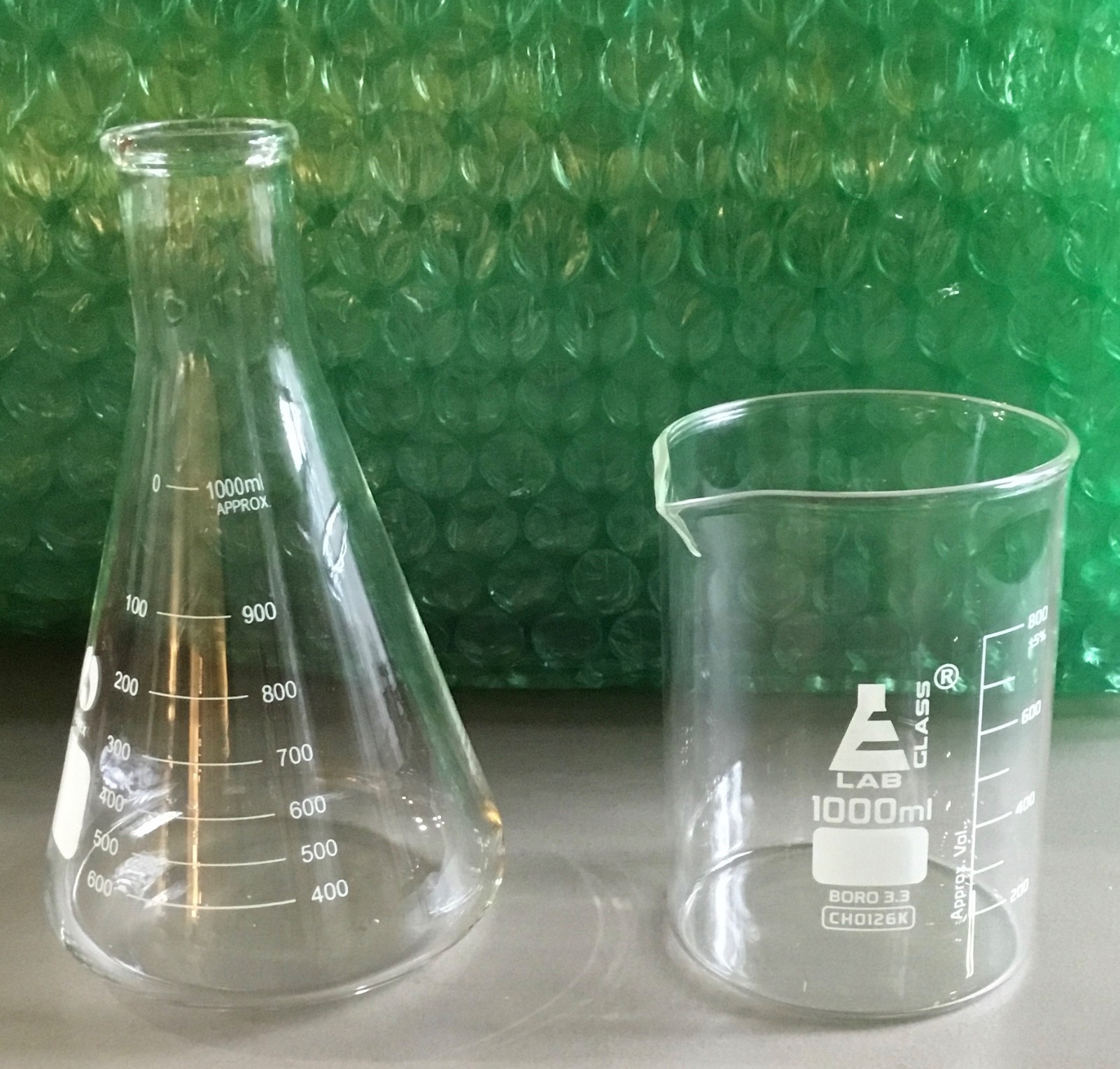 2000ml Erlenmeyer FLASK, OR TWO Smaller 1000mL Containers, Flask or Beaker