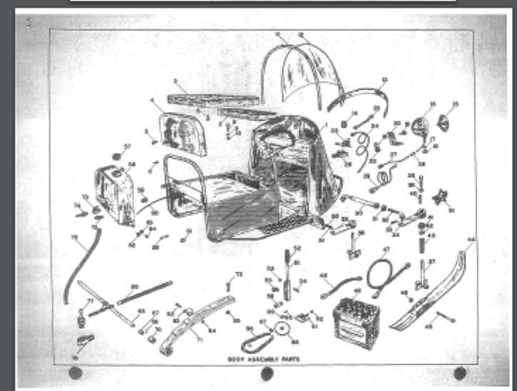 1964 Polaris K-95-D SNOWMOBILE Technical Parts List Manual 10 pages