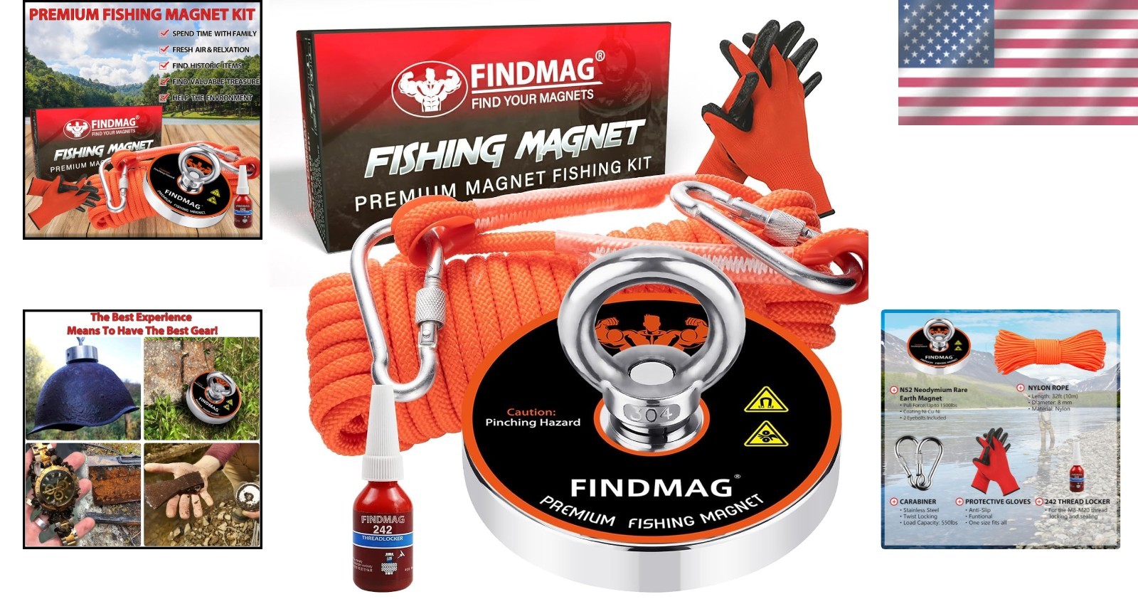 Professional Grade 1500 lb Fishing Magnet Kit | Super Strong