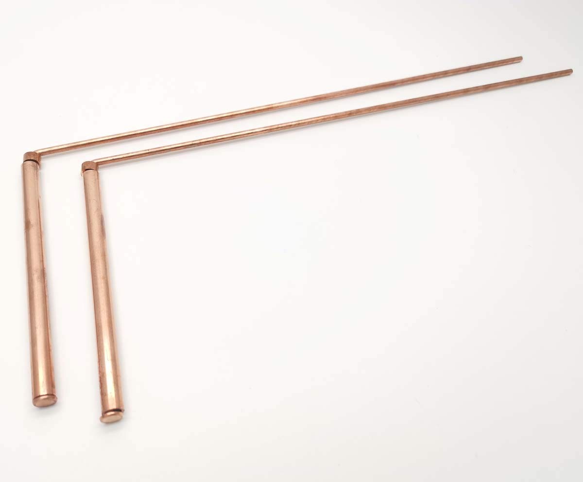 99.9% Copper Dowsing Rod- 2PCS Divining Rods with Bag – Detect Gold, Water, Ghos