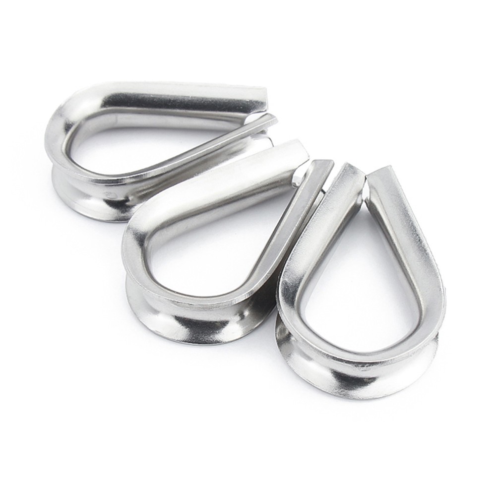 Wire Rope Thimble Clamp Stainless Steel Marine Grade 304 A2 Cable Clip Loop