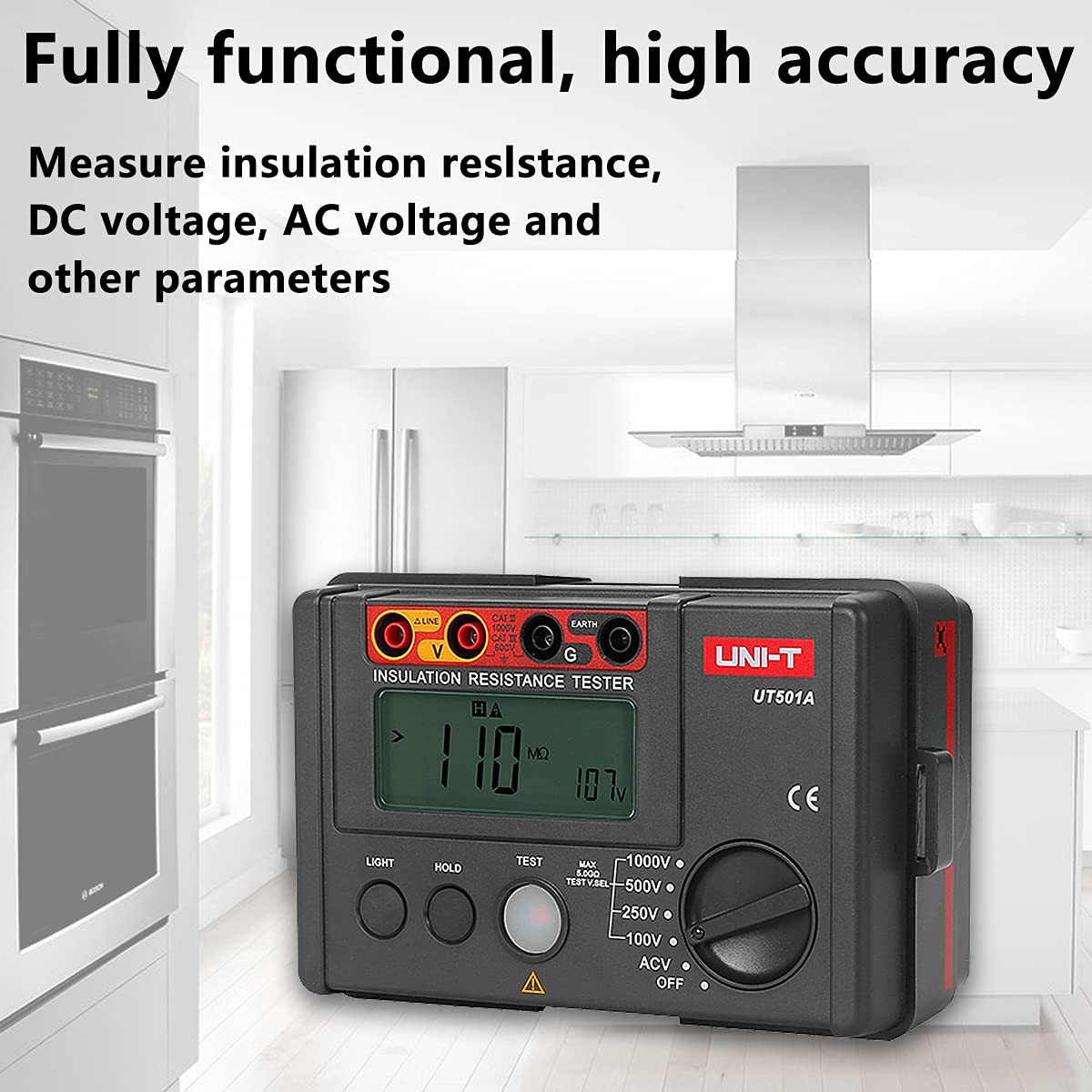 UT501A 1000V Megohmmeter Insulation Tester with 2000 Counts LCD Display