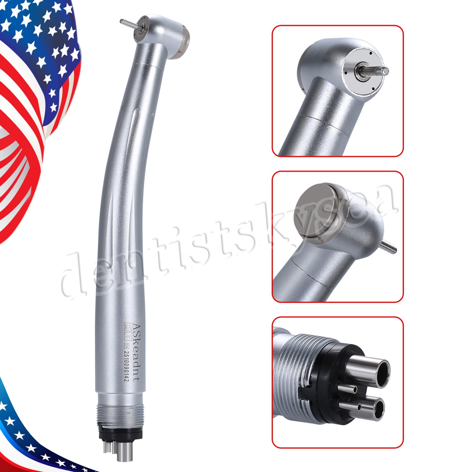 Dental High Speed Handpiece 4-Hole Quick Coupler Fit KaV NSK Turbine Push Button