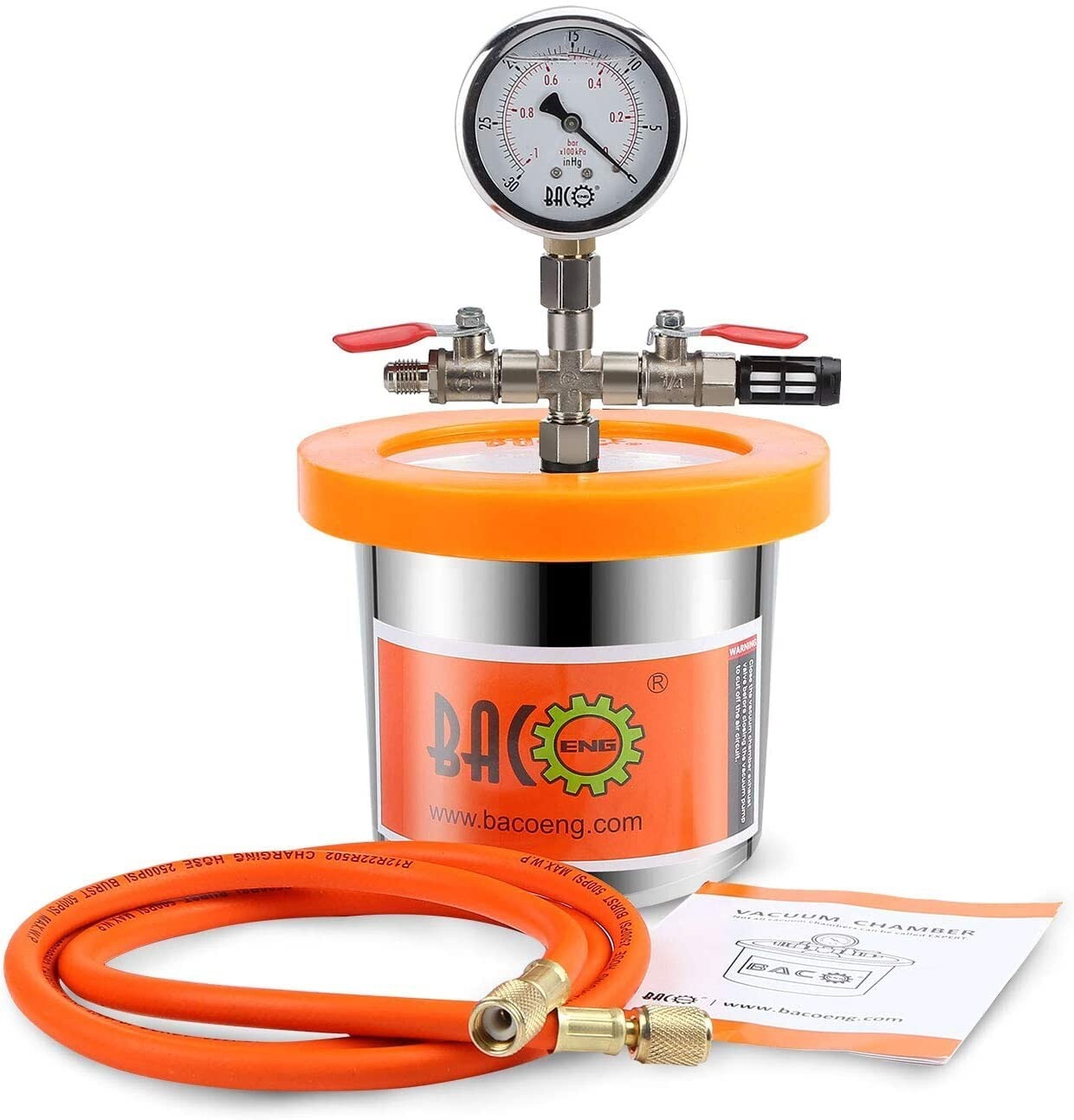Universal Vacuum Chamber Series 1.2 Qt Stainless Steel for Resin,Silicone, Epoxy