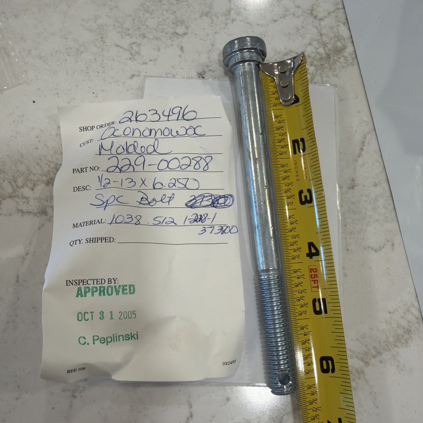 1/2-13 x 6.250 Bolt