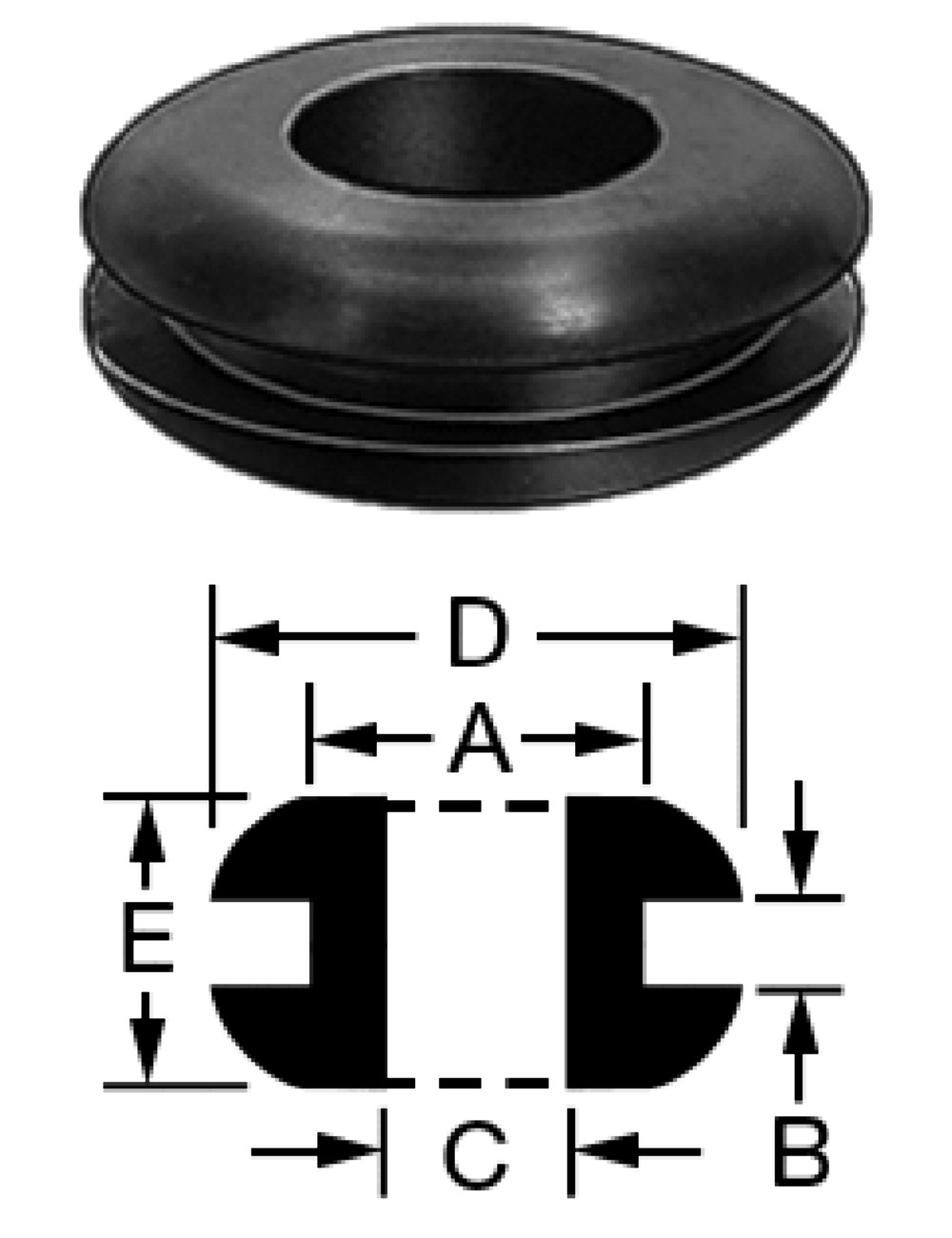 One Brand NEW Genuine ProCraft 7/8″ Black Rubber Grommet RG875/1.625