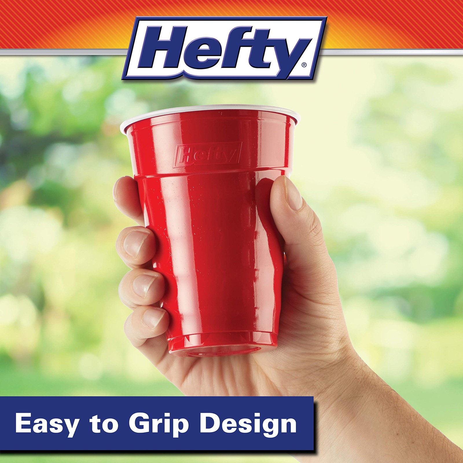 Party On Disposable Plastic Cups, 50 Count, 18 Oz 50 count, Red