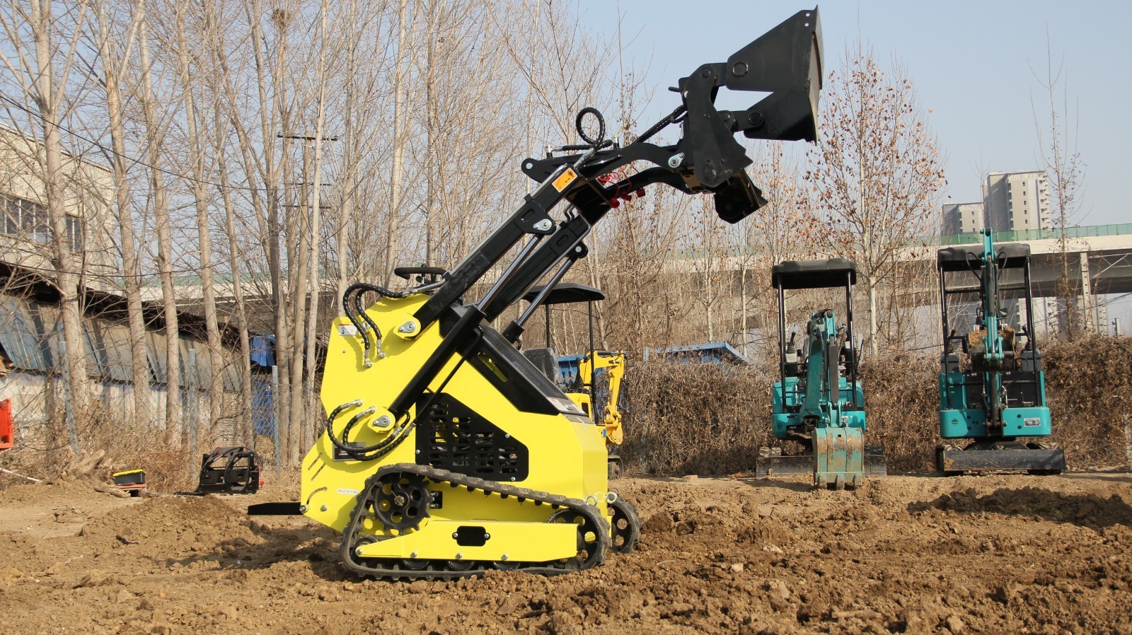 FREE SHIPPING 4-in-1 Combination Hydraulic Bucket Fits Mini Skid Steer Loader