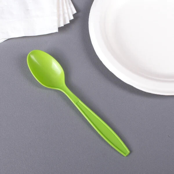 Karat PP Plastic Extra Heavy Weight Tea Spoons – Green – 1,000 ct, U2033 (Green)