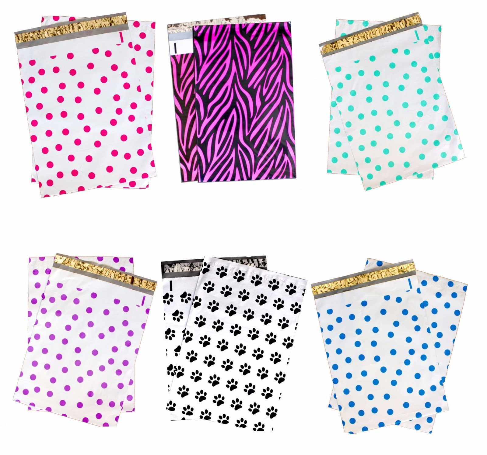 (20-200 Pack) 10″ x 13″ ShipNFun Designer FLAT POLY Mailers, USPS New Envelopes!