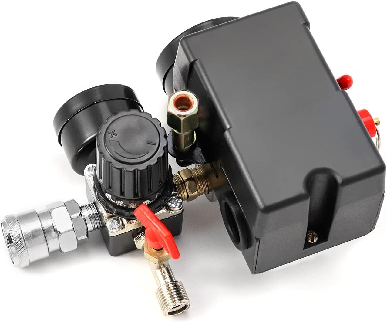Air Compressor Pressure Switch Control Valve 90-120PSI Pressure Regulator Gauge