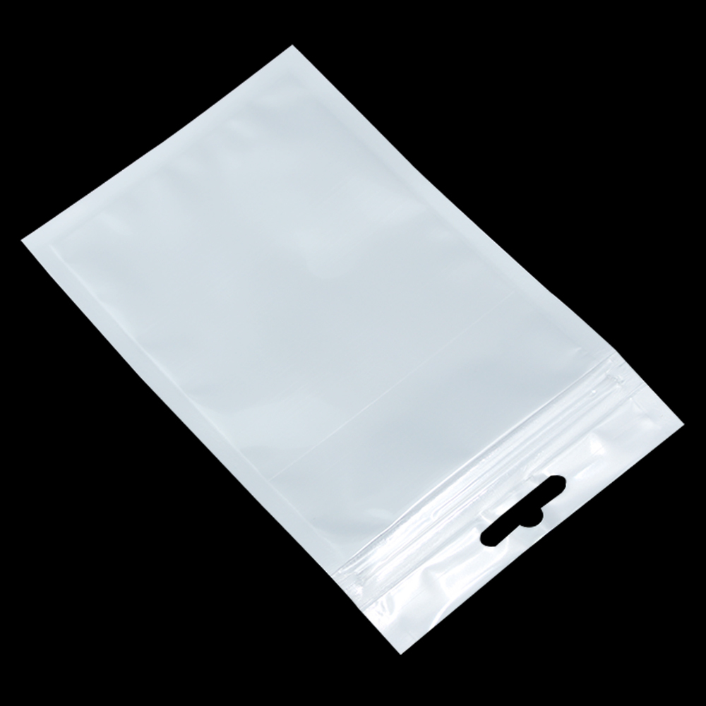 White Clear for Zip Hang Hole Plastic Lock Bags Package Pouch Reclosable Jewelry