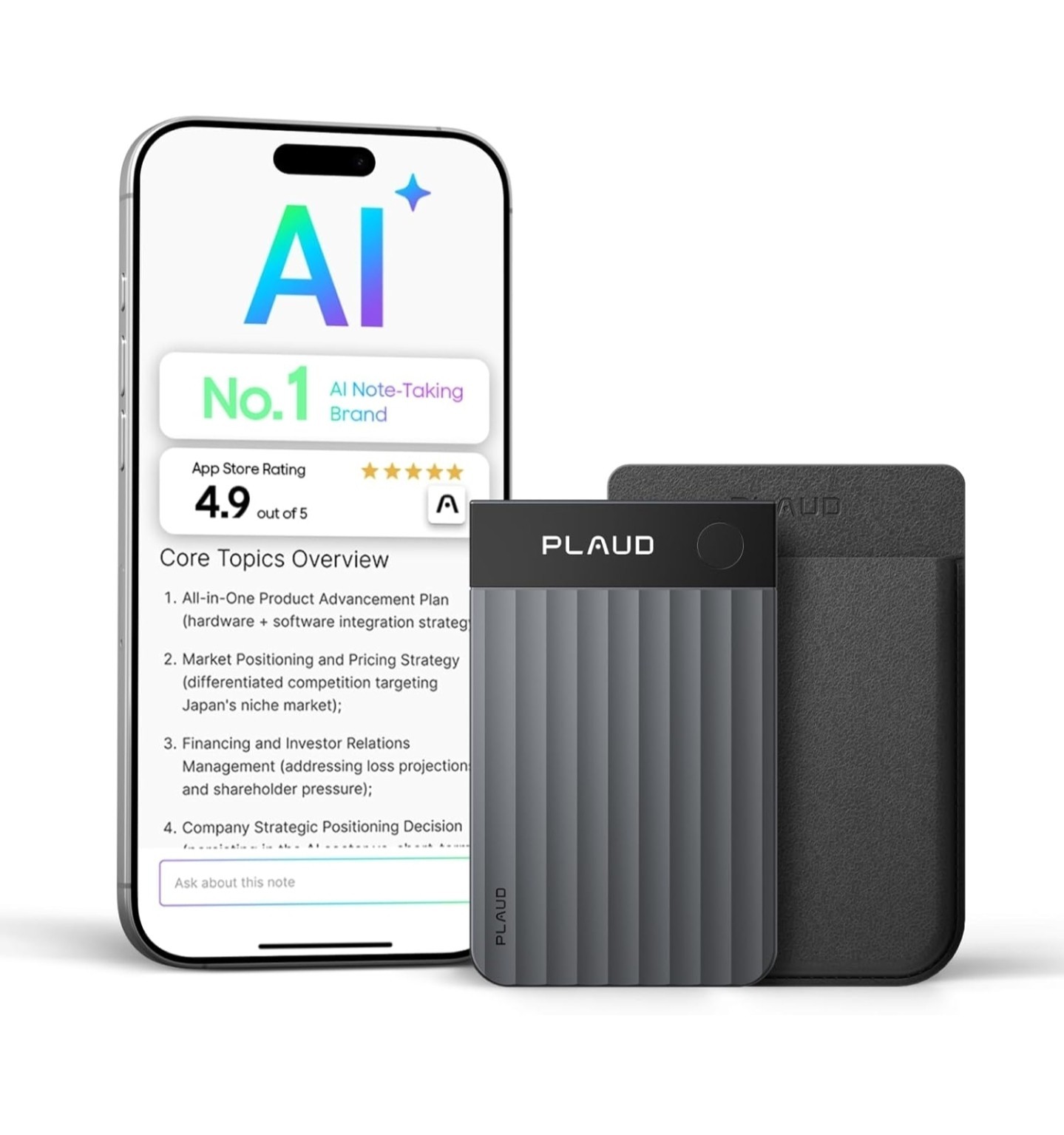 Plaud Note Pro AI Voice Recorder Note Taker PN0300 64GB Black