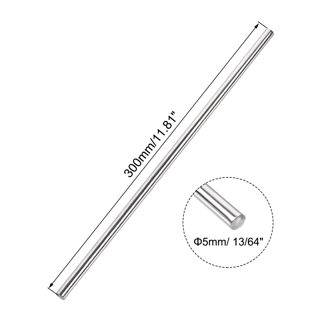10Pack 300mmx5mm 304 Stainless Steel Rod Lathe Bar Stock for DIY Craft Tool