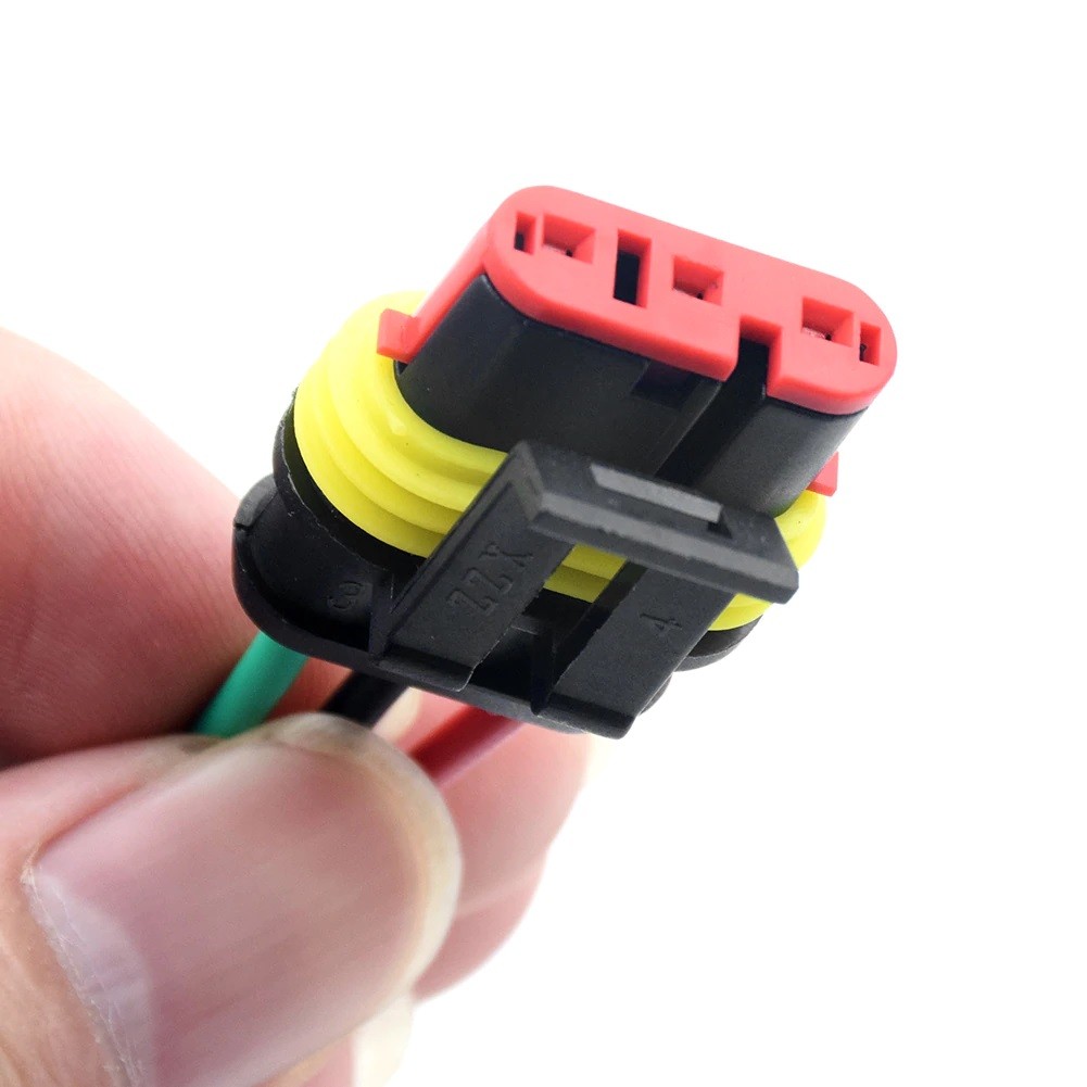 1-6 Pin Waterproof Male/Female Connectors Attached Wire Cable Colors Plug Sealed