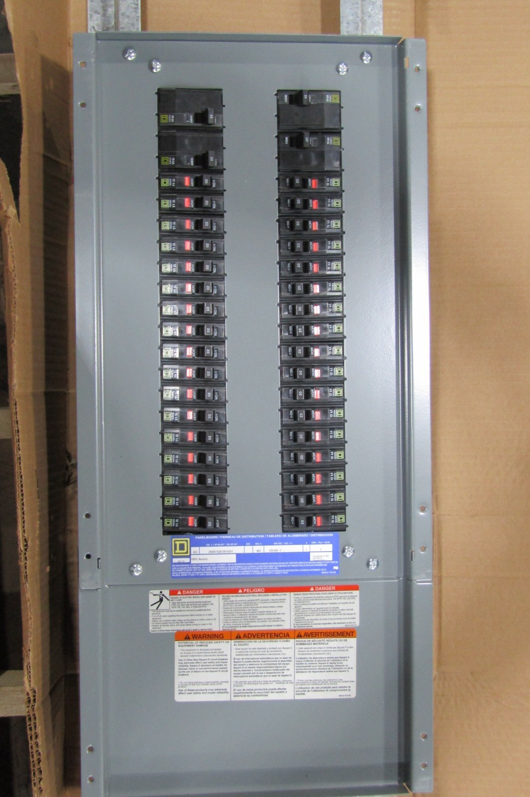 😏 NEW SQUARE D 400 AMP MAIN LUG PANEL INSERT 120/240 VAC 1∅ 3W 42 CIRCUIT