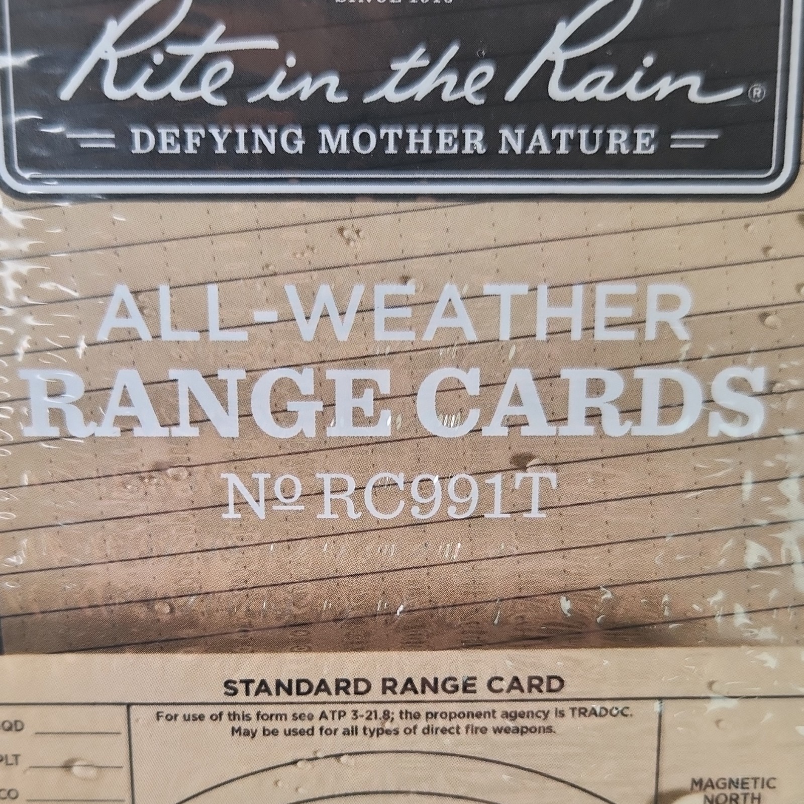 Rite in the Rain All-Weather Range Cards No. RC991T Half-Fold 3 x 5 in