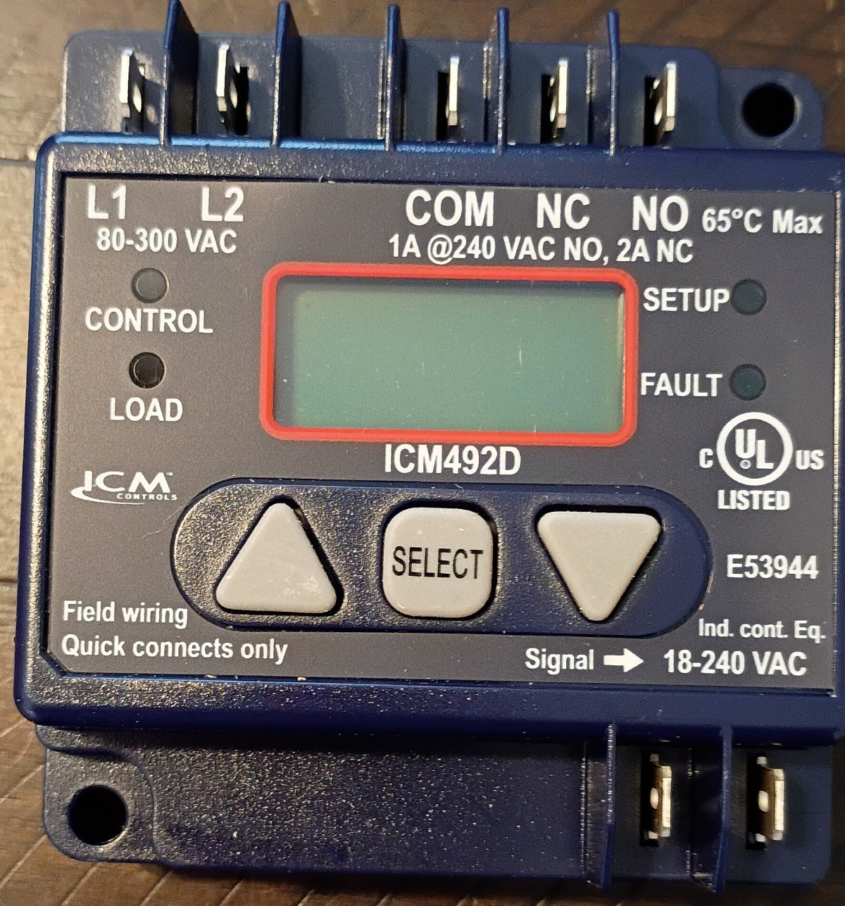 ICM 492D Single Phase Digital Line Voltage Motor Monitor 80-300 VAC-Made in USA