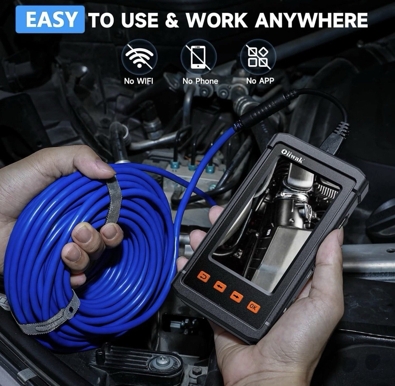 New In Box Oiiwak 1080P HD Digital Endoscope Inspection Camera 11FT 3.5m