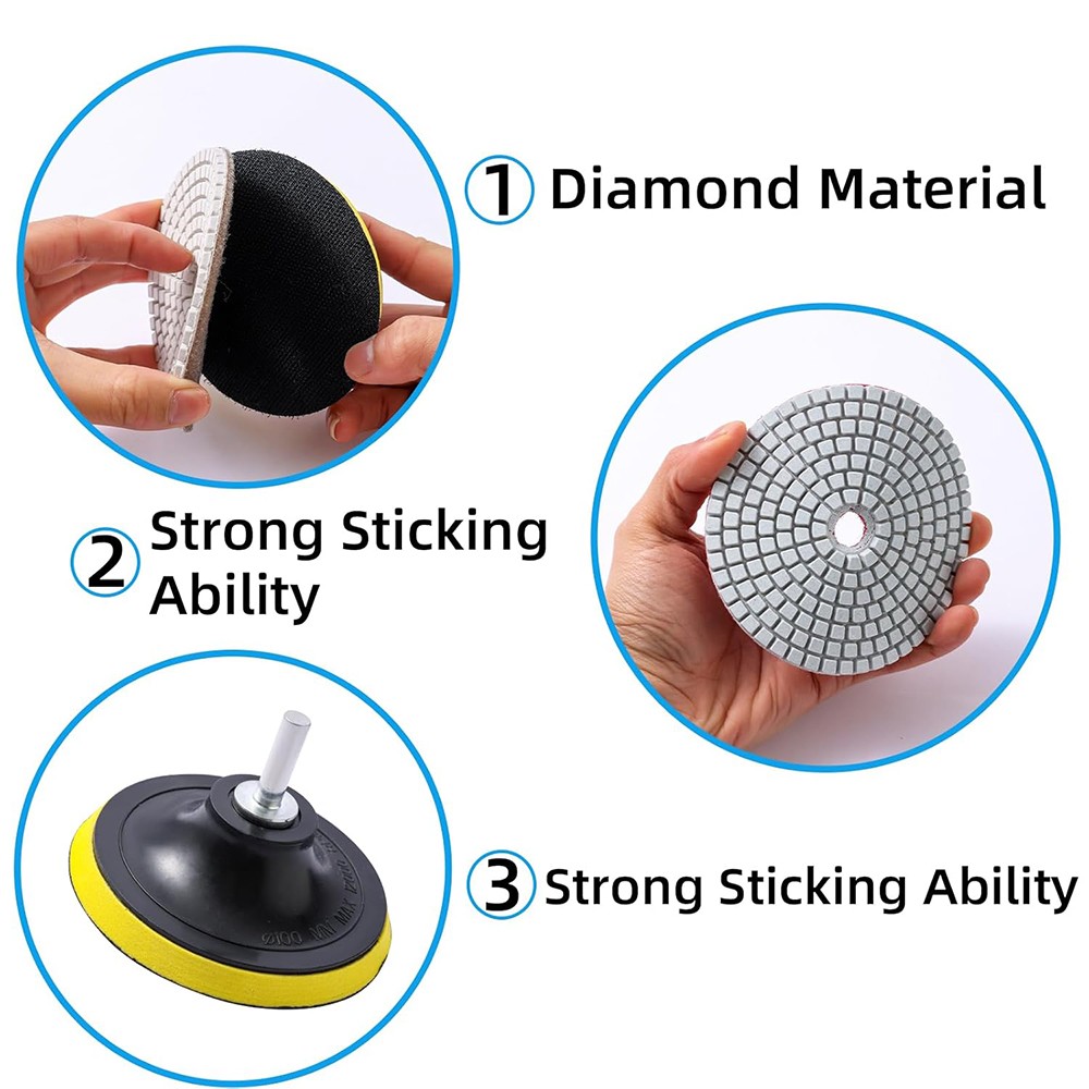 4 Inch Wet Dry Diamond Polishing Sanding Pads Discs Concrete Granite Glass Stone