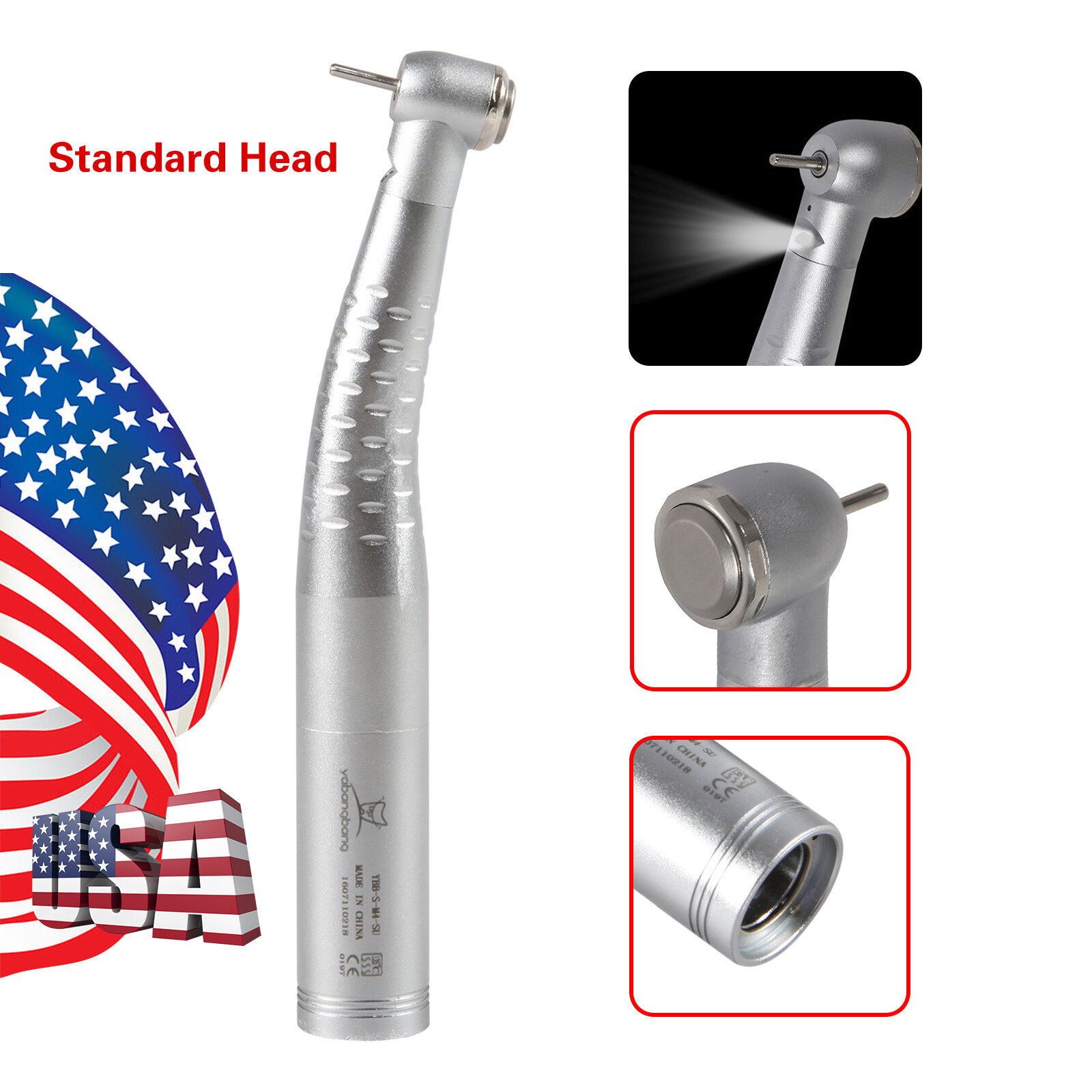 Dental Fiber Optic LED Handpiece Fast High Speed /LED Coupler 4/6Hole Fit KAVO