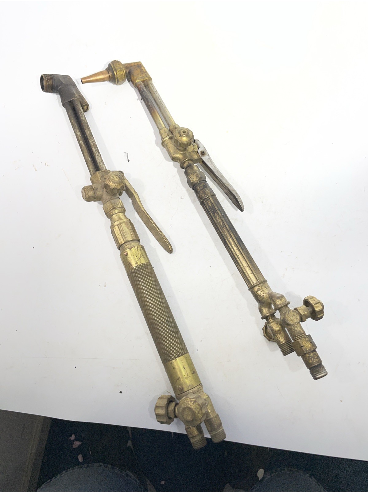 Lot Of 2 Cutting Torch-USED 18” Long And 17” Unknown Brand Old Well Made Parts