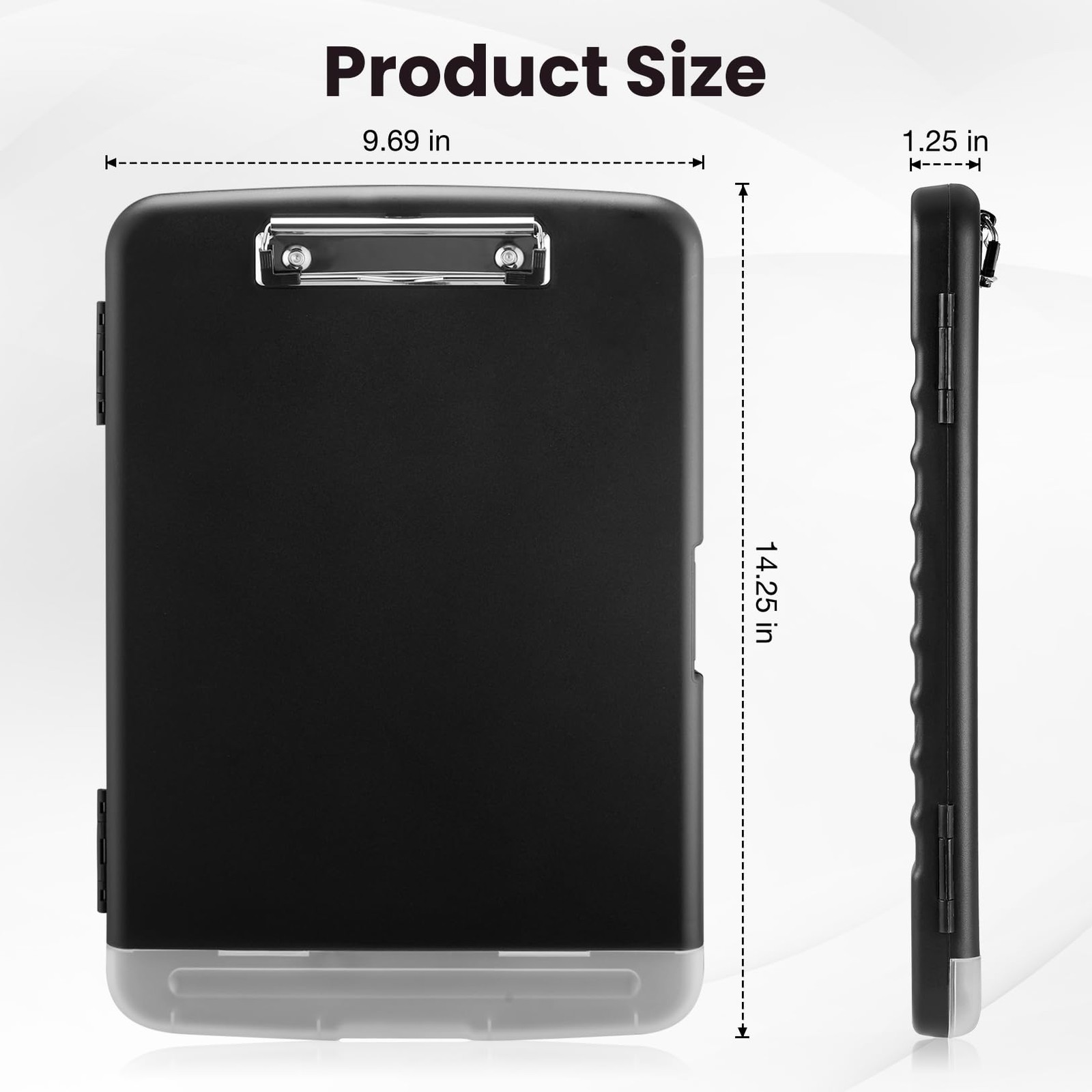 Sooez Clipboard with Storage, Clip Board 8.5 10″W x 1-1/4″D x 14-1/2″H, Black