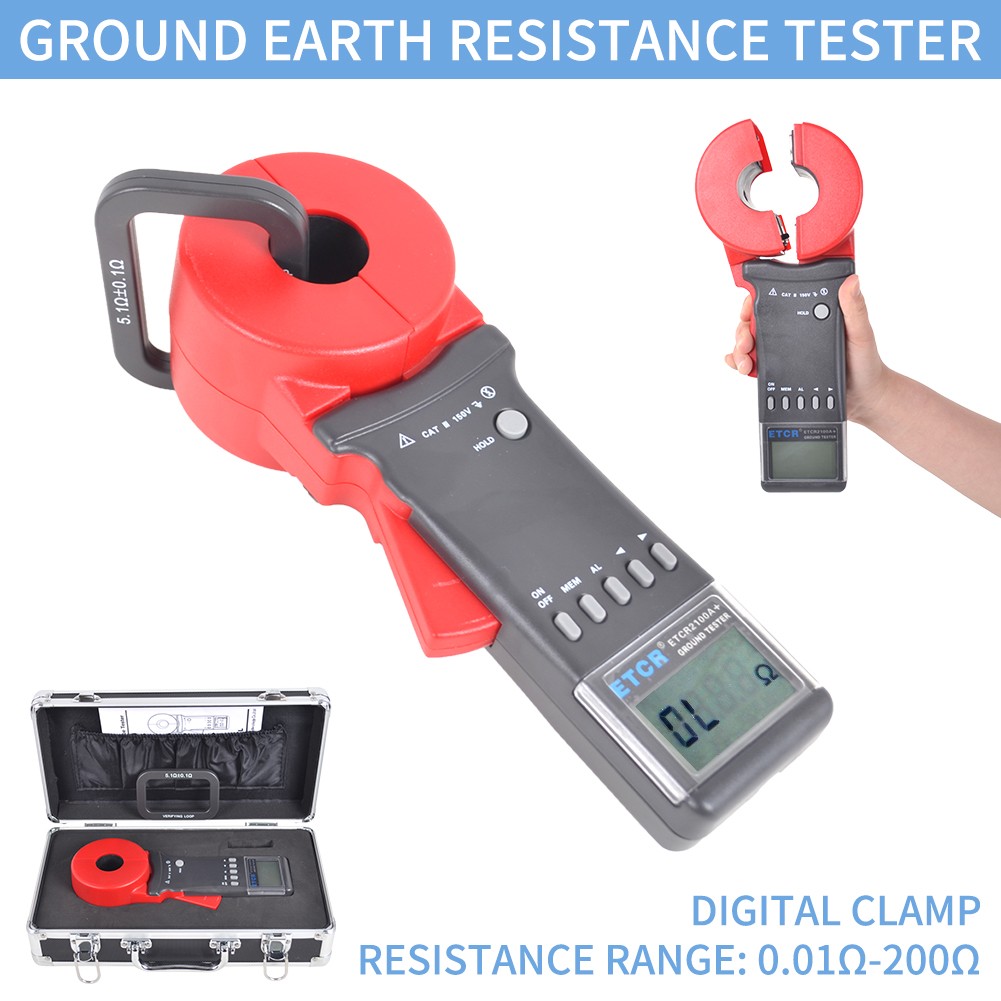 ETCR2100A+ Basic Clamp Grounding Resistance Meter (Round Mouth) 0.01Ω~200Ω