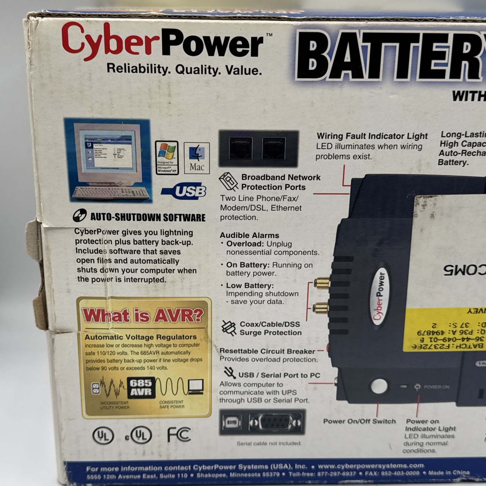 CyberPower CP685AVR Line-interactive 685VA Compact Uninterruptible Power Supply