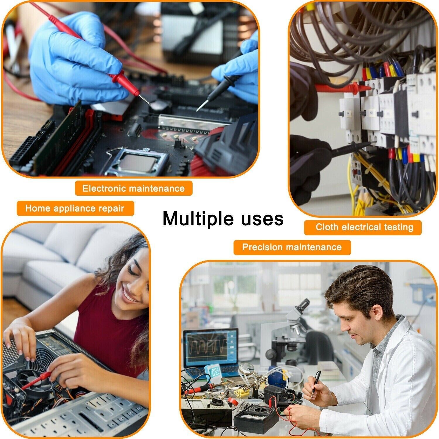 LCD Digital Multimeter Voltmeter Ammeter Ohmmeter Volt AC DC Tester Leads Meter