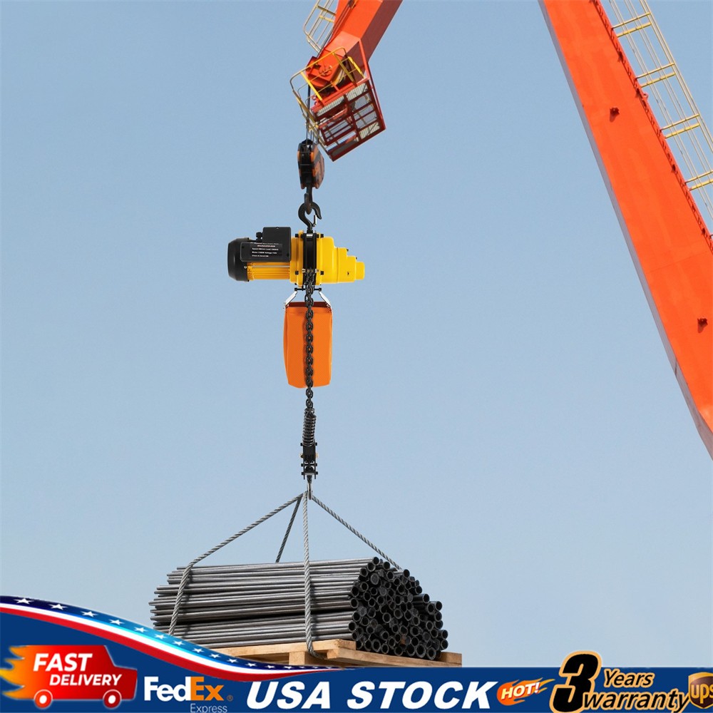 1 Ton Electric Chain Hoist w/ 13FT Double Chain Lifting Single Phrase 110V 20Mn2