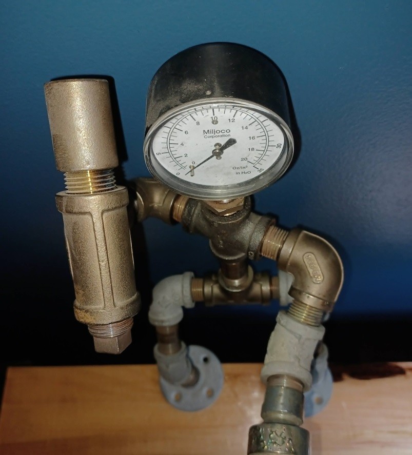 MIXED-METAL PIPE ROBOT ART 6-1/4 POUNDS MODULAR STEAMPUNK TORCH PATINA 1286