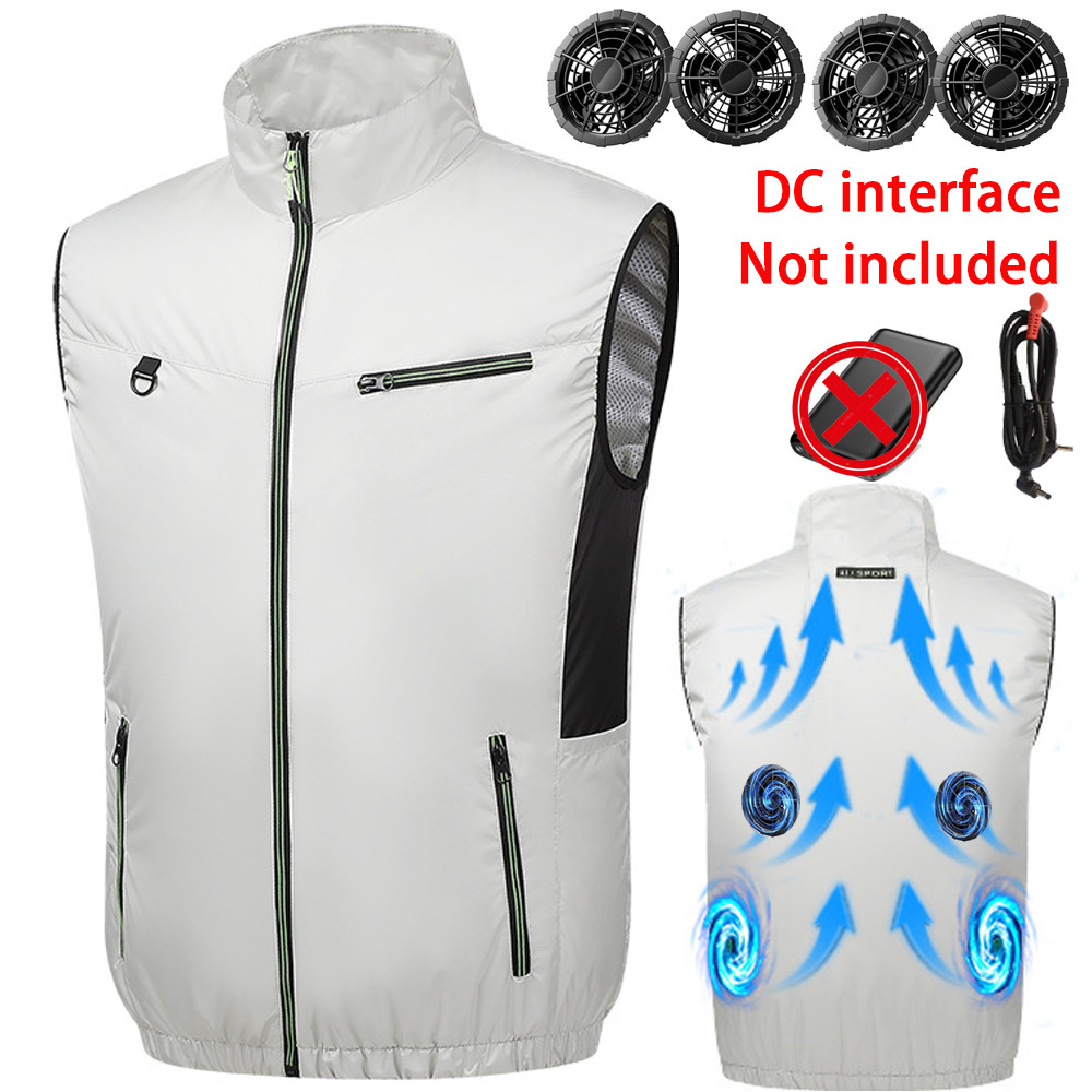 Cooling Vest Jacket w 4 Fans 20000mah Battery Pack Air Conditioner Vests Jacket