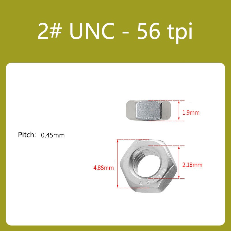 UNC & UNF Imperial Thread Full Nuts Stainless Steel 1/4,5/16,3/8,7/16,1/2,5/8″