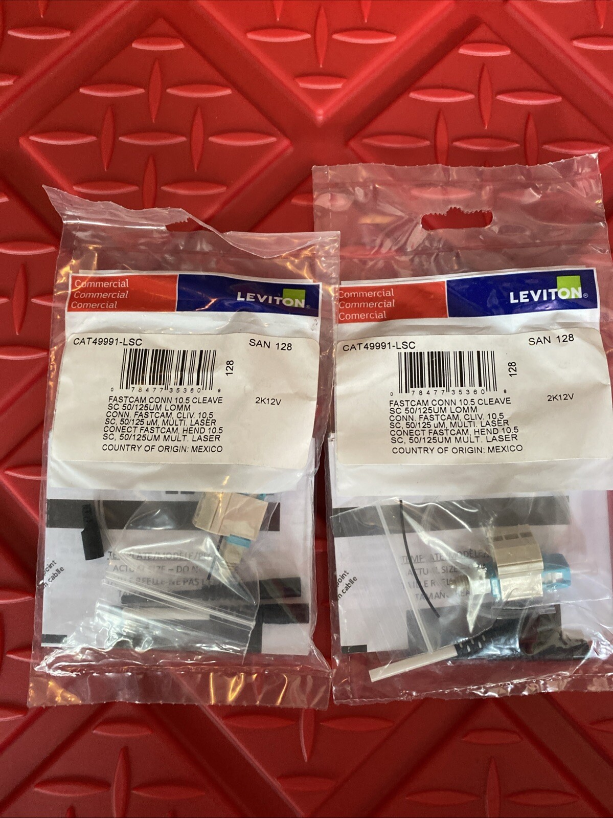 Leviton 49991-LSC FastCAM SC Connector, Aqua, 50/125um Multimode