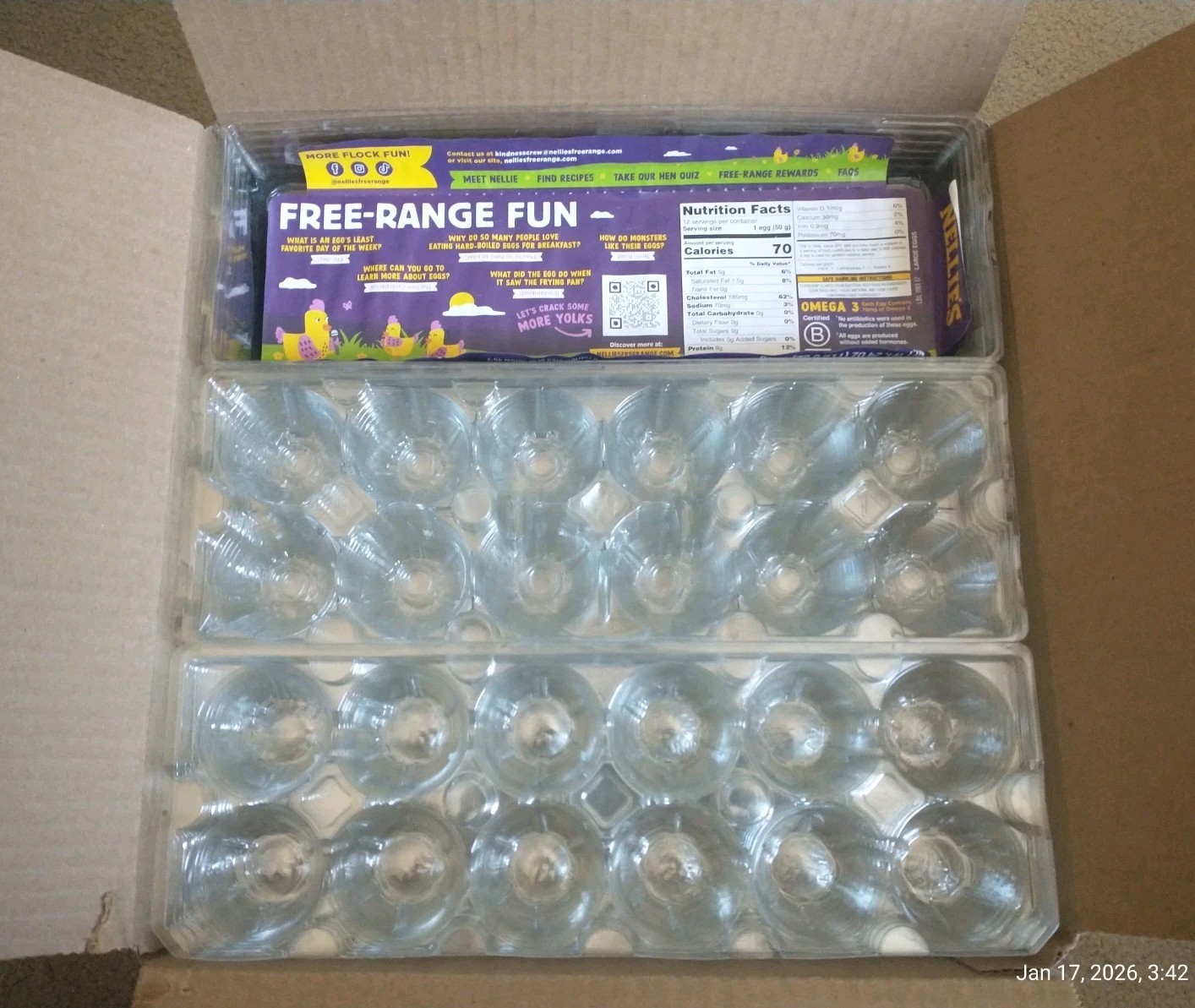 25 COUNT EGG CARTON TRI-FOLD TRIFOLD CLEAR PLASTIC Dozen CARTONS GOLF BALLS