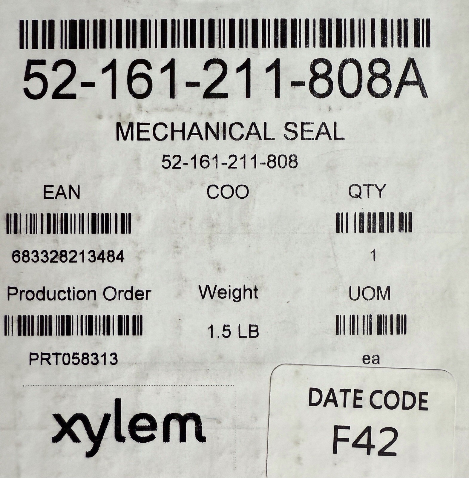 Bell & Gossett / Xylem Mechanical Seal Kit 52-161-211-808A