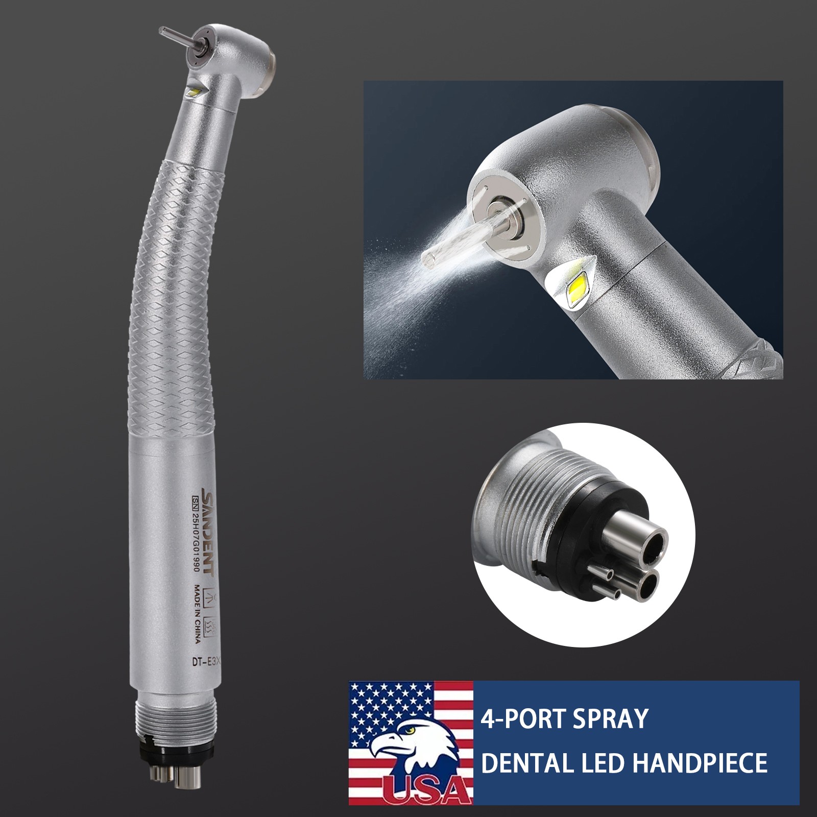 Dental LED handpiece integrate E-generator Handpiece 4H 4 water spray Electric