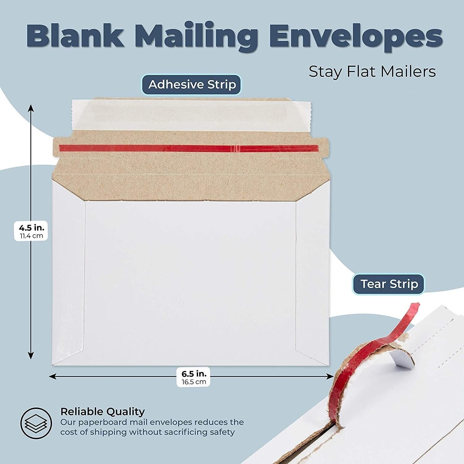 25-500 Flat Photo Mailers 6.5″x4.5″ Document Cardboard Envelope Self Seal Mailer